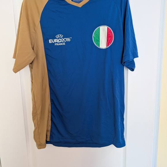 Blue and Tan Euro 2016 Men's Shirt - Picture 2 of 4